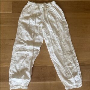 Z Supply White Lightweight Linen Jogger Pants